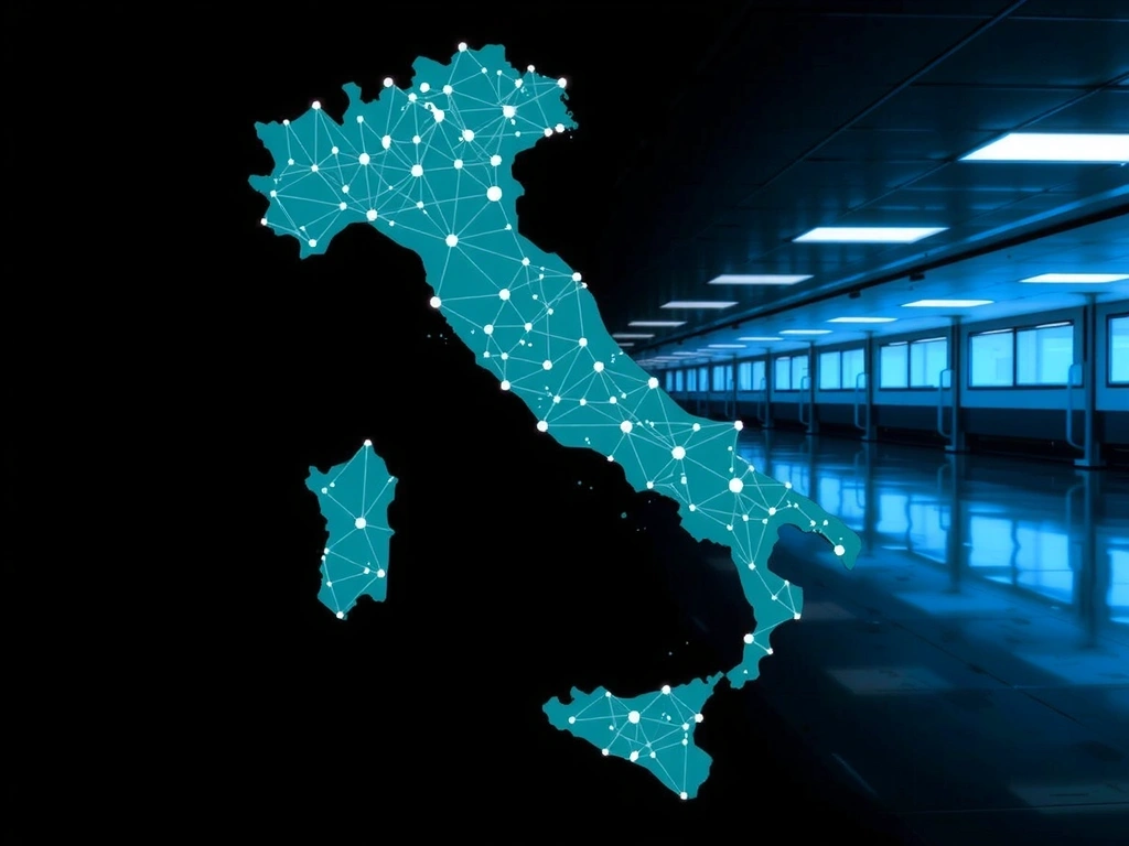 Mappa geometrica astratta della copertura di rete in Italia